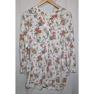 GP & J BAKER‎ X H&M Oriental Bird Floral Tunic/Dress Oversized LS Size 6 Prairie